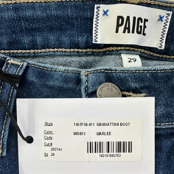 Paige Jeans - Manhattan Boot Cut in Color Marlee - Size 29 - Picture 3 of 6
